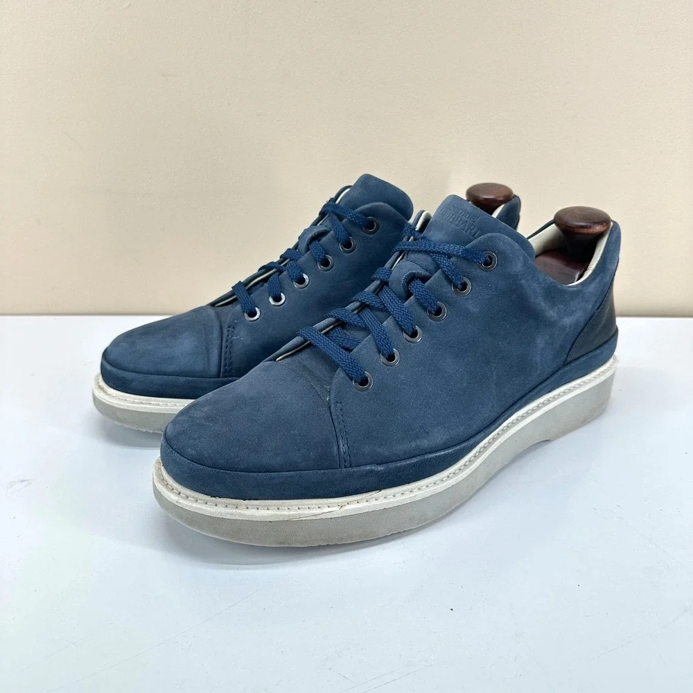 Samuel Hubbard Fast Oxford Mens 9.5 Navy Blue Nubuck Leather Walking Shoes
